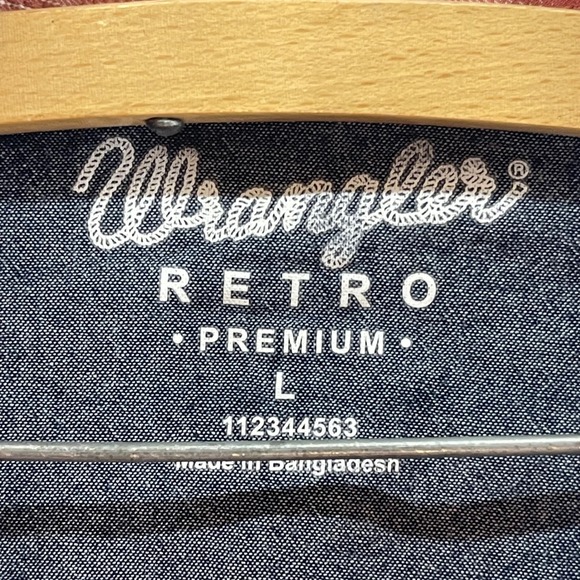 Wrangler Retro Premium Mens Long Sleeve Red Plaid Snap Button Western Shirt L - Picture 6 of 11